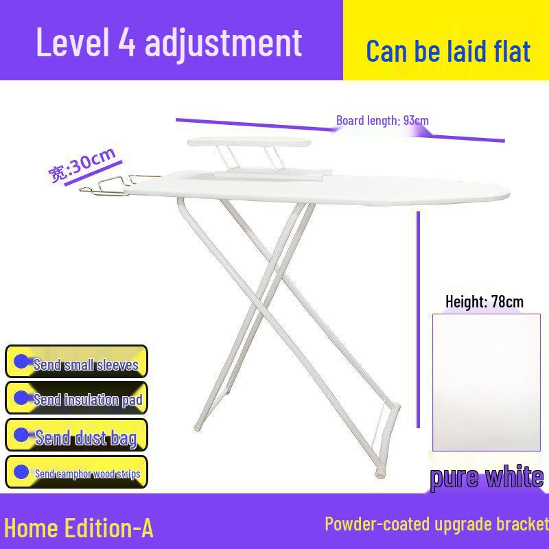 Reinforced Foldable Ironing Board with Handheld Rack - High-Grade Household Accessory