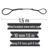 10mm X 1.5m Spliced Steel Wire Rope Lifting Sling
