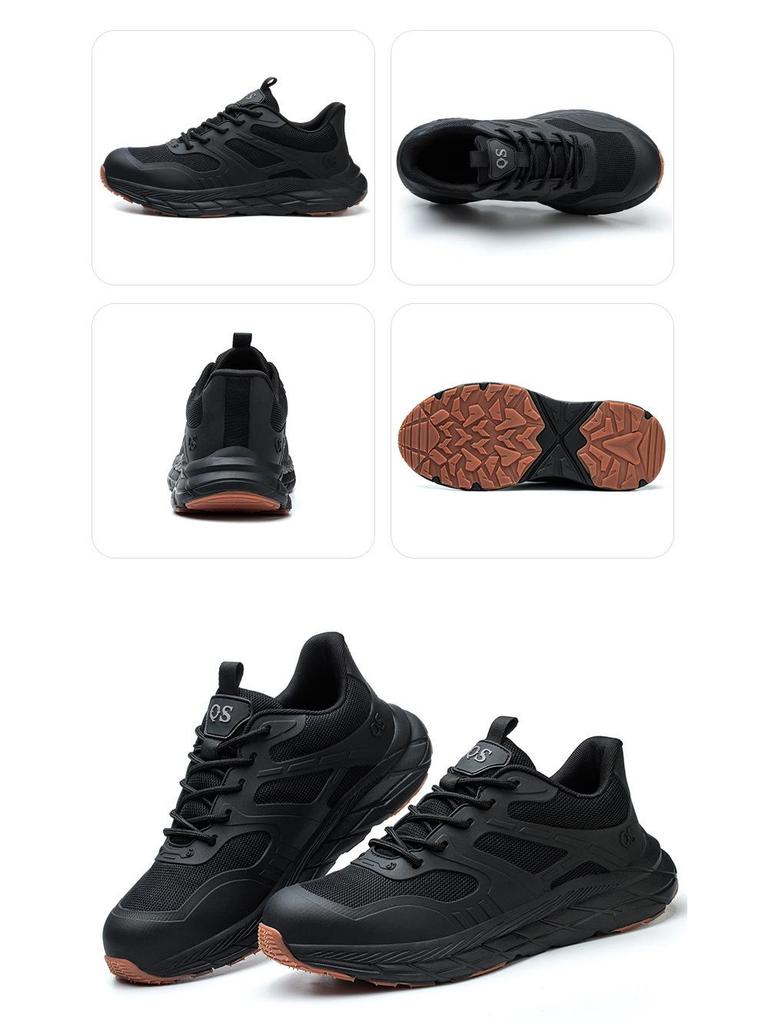 Férfi Négyévszakos Kopásálló Acélbetétes Biztonsági Cipő - Ütésálló, Átszúrásálló, Légáteresztő, Alacsony Szárú Alkalmi Védelem.