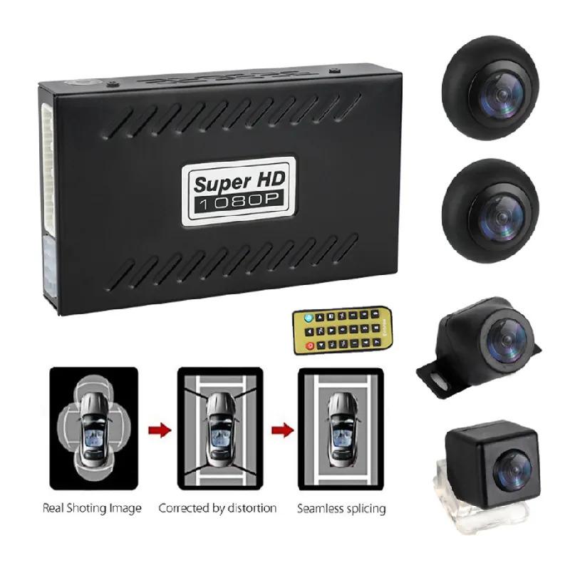 

360-градусный HD автомобильный видеорегистратор, запись, парковочный комплект камеры заднего вида, панорамная система обзора птичьего полета