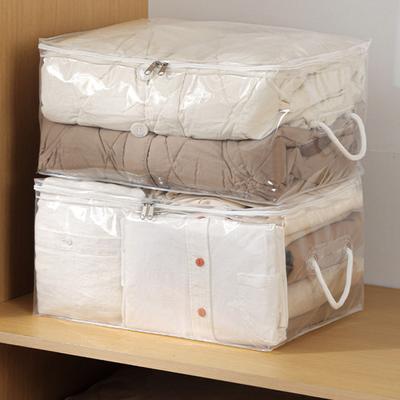 Quilt Storage Bag with Double Zippers Large Capacity Transparent Design Waterproof Easy To Clean Reusable Moisture-proof Storage Bag