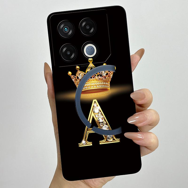 For Infinix GT 20 Pro Case Luxury Crown Letter Soft Silicone Back Cover For Infinix GT20 Pro GT20Pro Coque Infinix X6871 Fundas