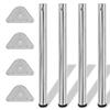 4 Height-adjustable Table Legs 710 Mm Chrome
