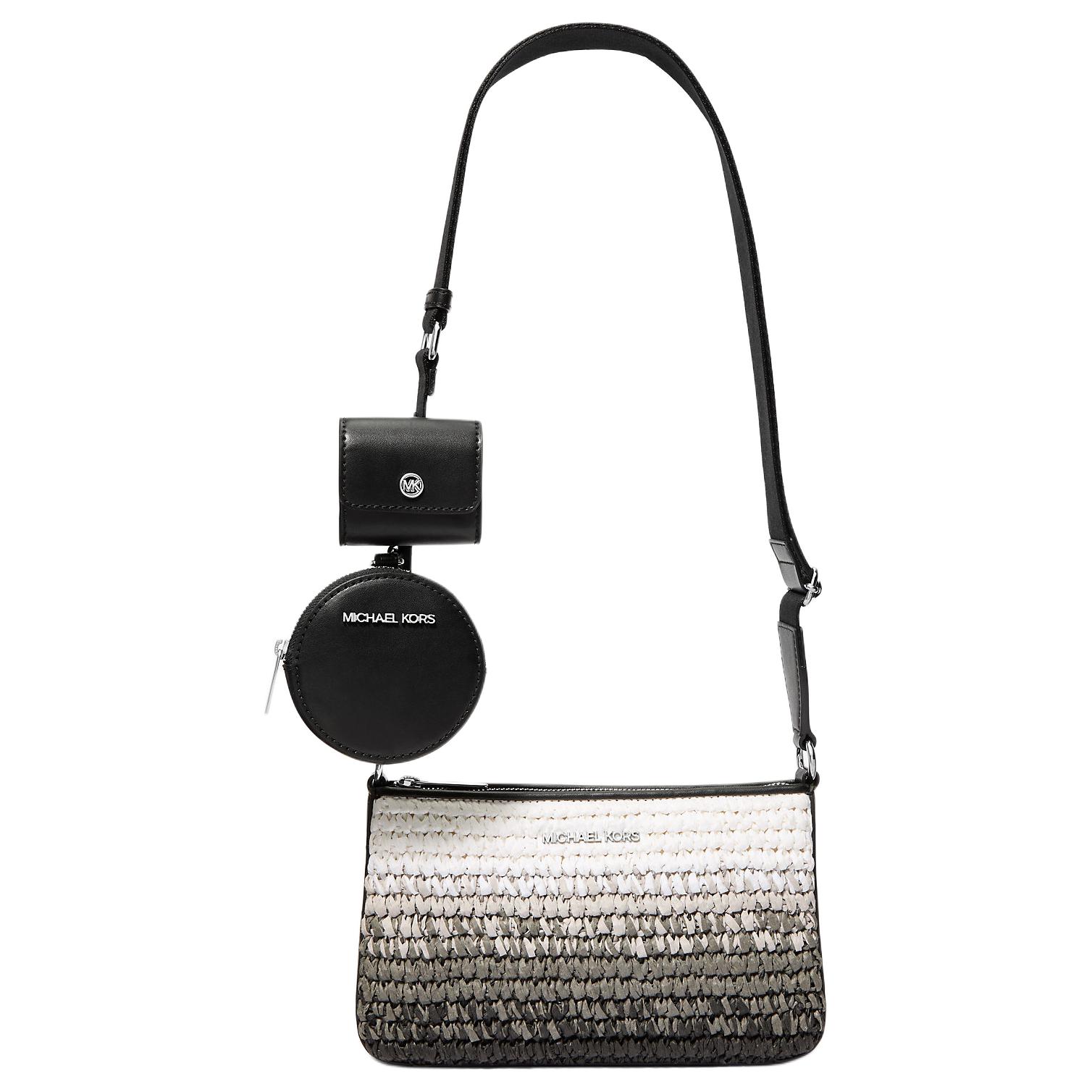 

Michael Kors MK Jet Set Gradient Design Woven Craft Straw Crossbody Bag Small Women Bags Black 35S5STVC1W-BLACK Basic Set (Bag)