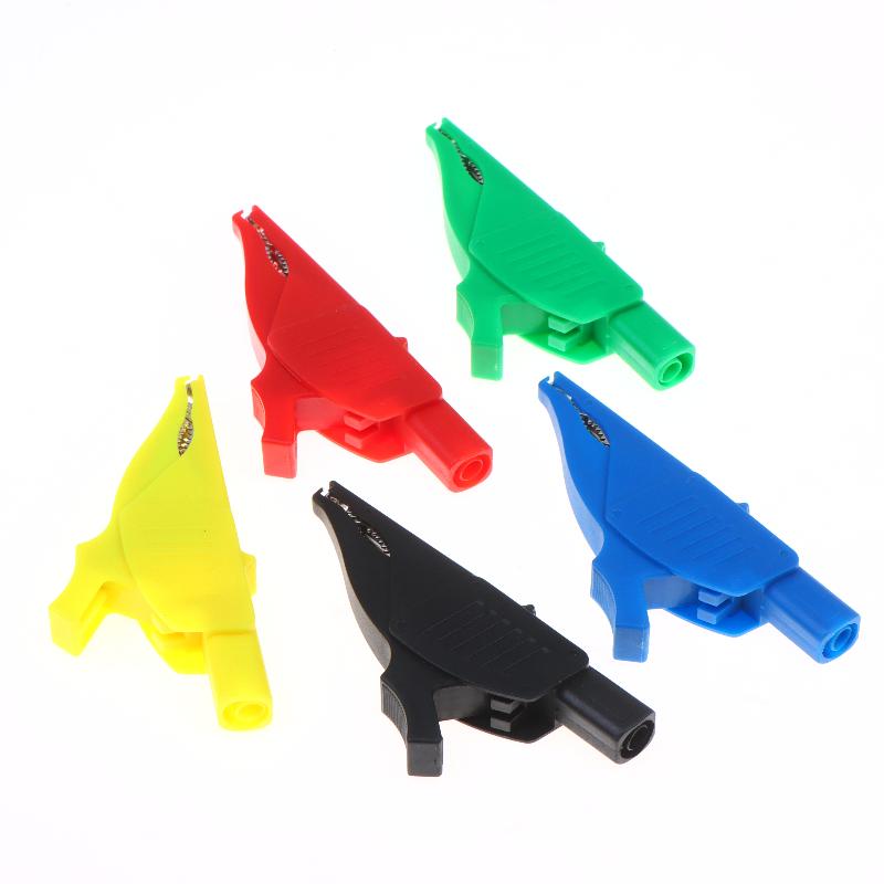 Heavy Duty Alligator Clips Insulated Test Crocodile Clamps With 4Mm Banana Jack Full Insulated Clips For Electrical Testing Work