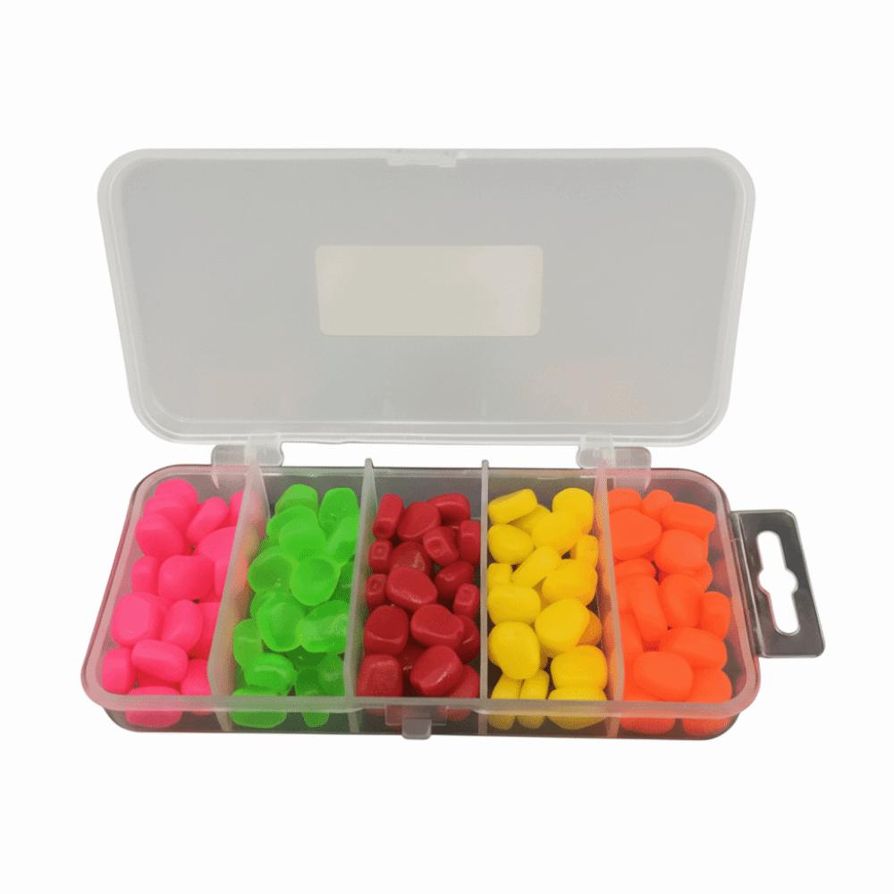 100PCS PVC Soft Corn Kernel 5 Vibrant Colors Floating Baits Vibrant Hinged Lures Outdoor Fishing