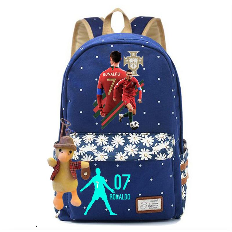 Youth football star Ronaldo primary and secondary school student schoolbag female casual backpack