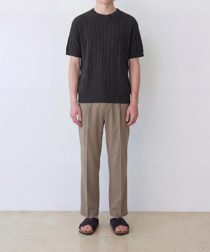 Edeunbeoleokeulleob High-Twist Linen Cable S/S Knit (Charcoal)