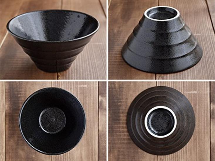 Geschirr Ost Schüssel Trapezrand 18cm Schüssel 2er Set Nudelschüssel (Schwarz-Weiss)