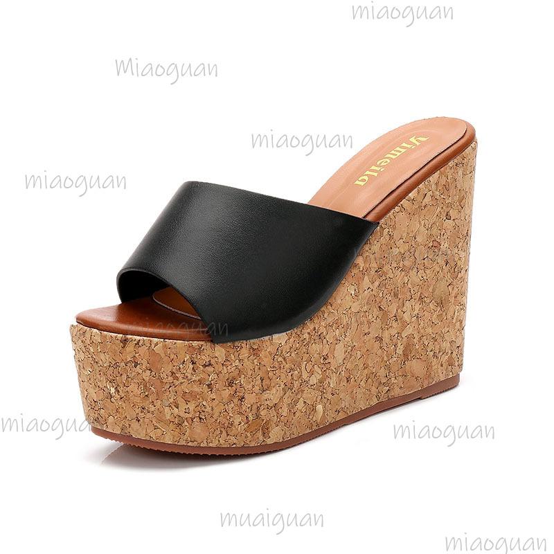 

Thick Sole Women s Wedge Platform Sandals Summer Fashion Slip-on Slides Ladies Casual Shoes Comfort Size34-40 Sandalias De Mujer 40 чорний