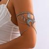 Bohemian Metal Chain Jewelry Arm Chain Female Punk Vintage Dream Catcher Leaf Tassel Open Arm Bracelet