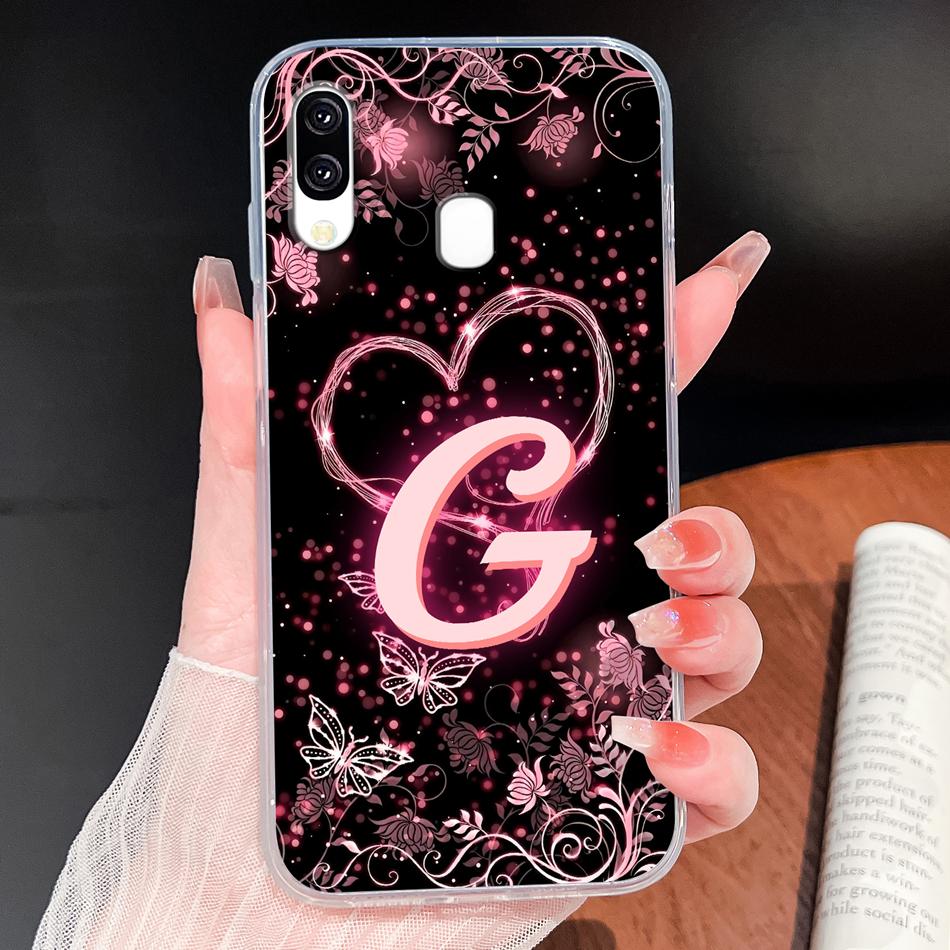 Case For Samsung Galaxy A40 A41 A50 A50S Name Letter Soft TPU Clear Silicone Cover For Samsung A 40 A 50 Lightweight Phone Funda