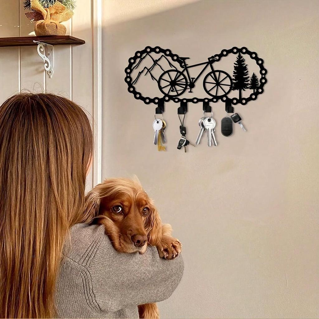 Heavy Duty Iron Bicycle Key Rack 11.8 Inch Wall Hook Bohemian Design Home Office Gift