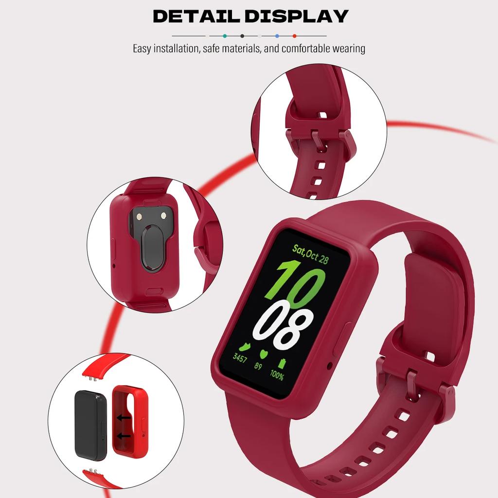Case+Band for Samsung Galaxy Fit 3 Protective Soft TPU Cover+Bracelet for Galaxy Fit 3 Bumper Sports Strap Watch Accessories