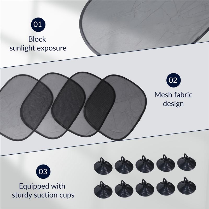 A51K-Car Window Shades,5 Pack Car Sun Shade For Side And Rear Window,Spf 30+ Protect Your Kids/Pets In Back Seat,Blocks Over 98%