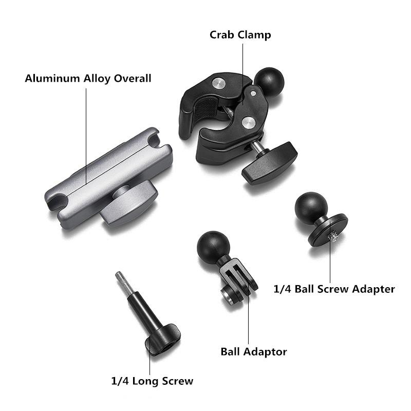 360 Rotating Motorcycle Bike Camera Holder Handlebar Rearview Mirror Mount Bracket For GoPro Hero 13 12 11 10 9 8 Action Cameras