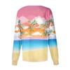 Women's Casual Long Sleeve Hawaiian Floral Print Single Button Scrub Cardigan Top for Uniform