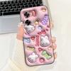For Oppo A57 A57s A57e A77 A77s 4G Phone Case Oppo A77 5G A56s Back Cover Soft Liquid Silicone Pnada Rabbit Flower Cute Bumper