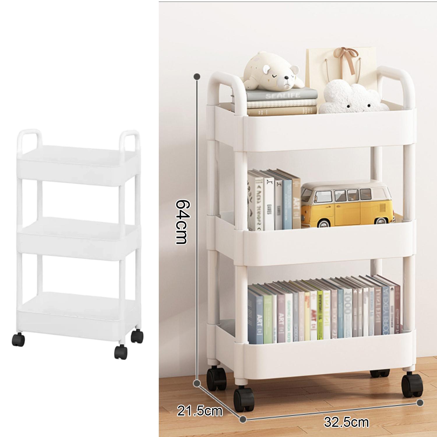 

3/4/5 Layers Trolley Storage Rack with Universal Wheels Cart Storage Shelf Snack Book Floor Standing Racks Household Organizer