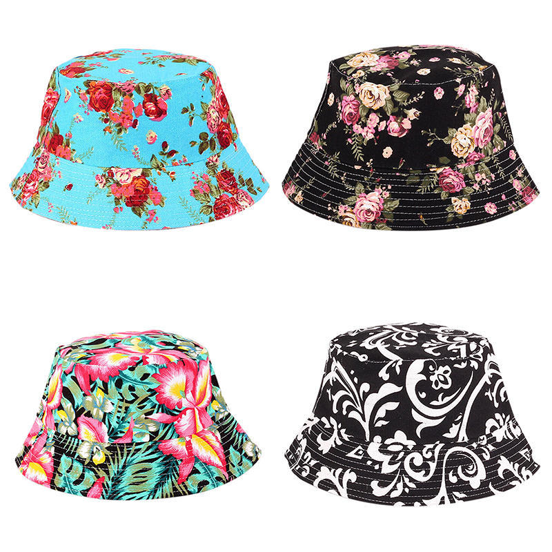 Unisex Men Women Boonie Hunting Fishing Outdoor Cap Floral Bucket Sun Hat