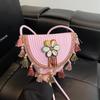 Summer vacation handwoven bag new fashion fringed beach shoulder messenger bag women's bucket bag