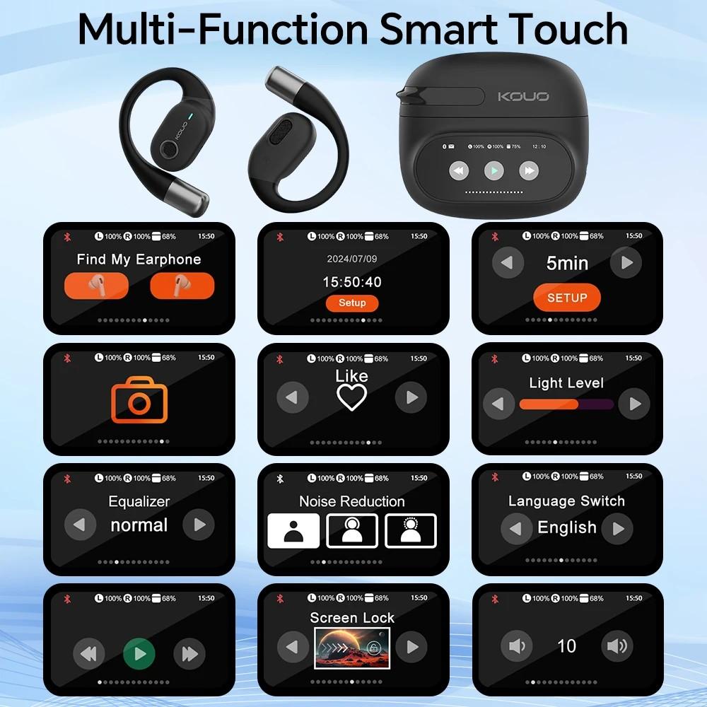Wireless Smart Earphones Lifetime Free Face To Face Call 164 Language Translate Wireless Bluetooth 5.4 Business Earbuds