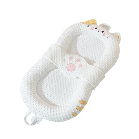 Portable Baby Lounger Adjustable Support Pad Foldable Base Baby Crib Lightweight Comfortable Bottle Feeding Crib for Newborns