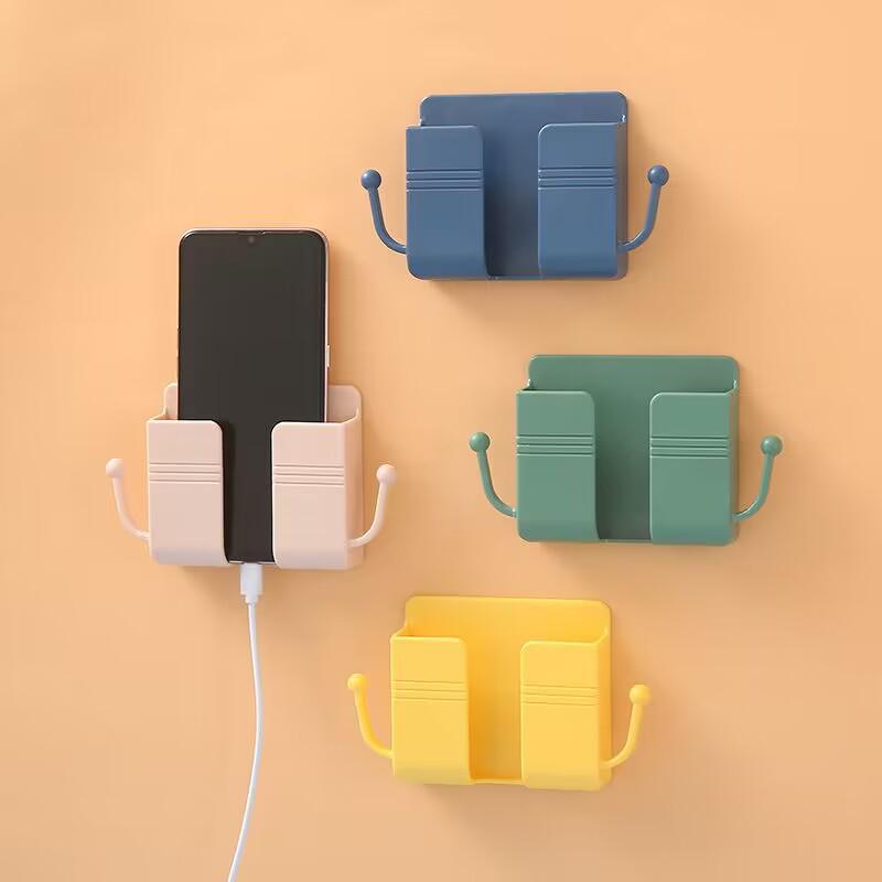 Wall-Mounted Remote Holder & Bedside Phone Charging Shelf