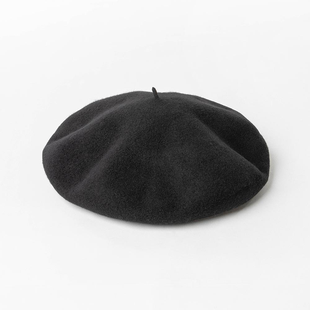 

100% Wool Big Size XL 60cm Berets Women New 32cm Oversized Painter Hat Autumn Winter Female Warm Walking Cap Large Size Men Hat XL 59-60cm чорний