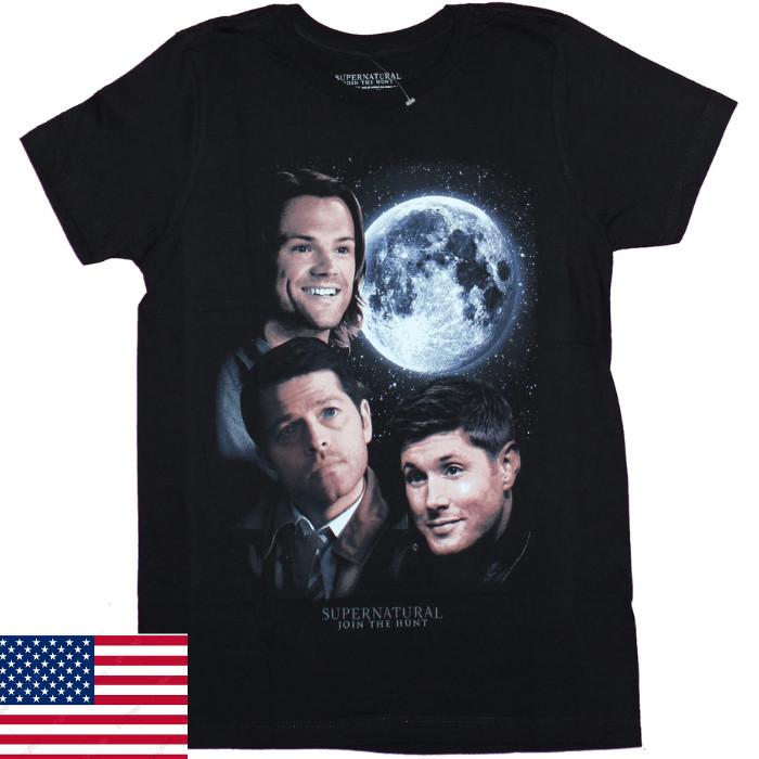 ГОРЯЧАЯ РАСПРОДАЖА Мужская футболка по сериалу Сверхъестественное - Сэм Дин Кастиэль Изображение Луны Унисекс XXXL