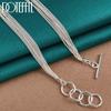 Multi Chain Bead 925 Sterling Silver Necklace Fashion Wedding Jewelry