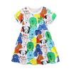 Summer New Arrival Princess Dress for Girls Short-Sleeved Dress with Puppy Print for Young Ladies