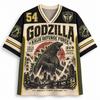Godzilla 1954 Monster 54 Mesh Shirt Men's and Women's T-shirt Retro Monster Full Print Street Hip Hop Loose Role Playing Top