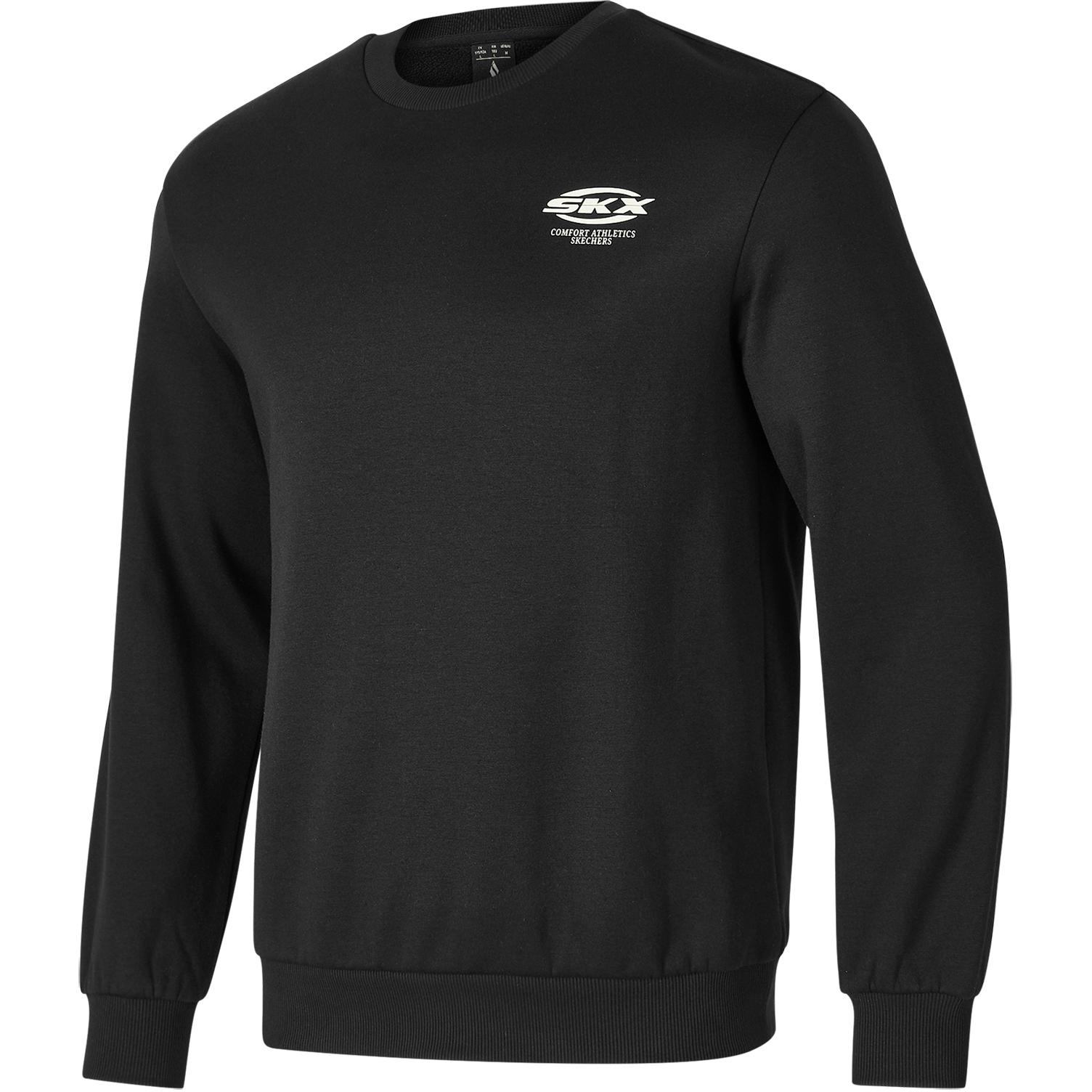 Skechers Logo Print Outdoor Casual Sports Crew Neck Long Sleeve Sweatshirt Unisex sweatshirt Black P424U032-0018 XS