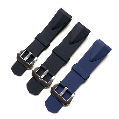 22mm 24mm Black  Blue Silicone Rubber Watchbands For Corum ADMIRAL'S CUP  Wacth Strap Wristband Bracelet Without Buckle