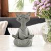 Statua di Gatto Zen in Resina in Posizione di Meditazione per Arredamento Casa e Ufficio