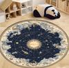 Crystal Velvet Compass Print Round Rug – Washable Non-Slip Mat for Bedroom, Kitchen, Living Room, Bathroom Decor