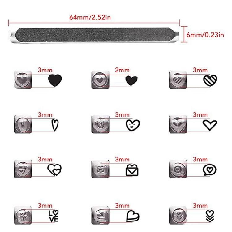 Steel Animal/Heart Punch Set Leather Stamp for Jewelry Making