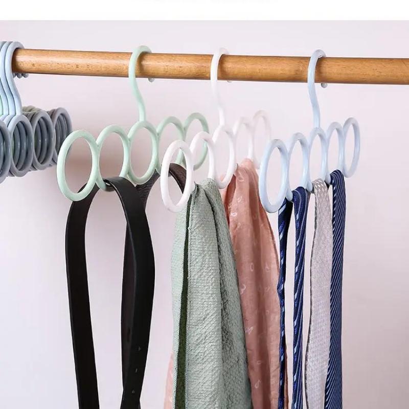 2pcs Multi Functional Circular Hanger, Scarf, Scarf, Tie, Belt Storage Hanger, Home Wardrobe Hook Hanger.