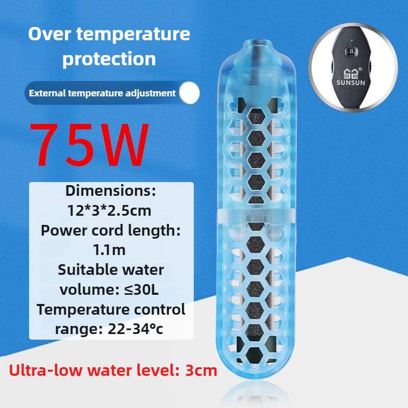 3CM Low Water Level Turtle Heating Rod Fish Tank Small Aquarium Heater External Automatic Constant Temperature Heating Rod Mini