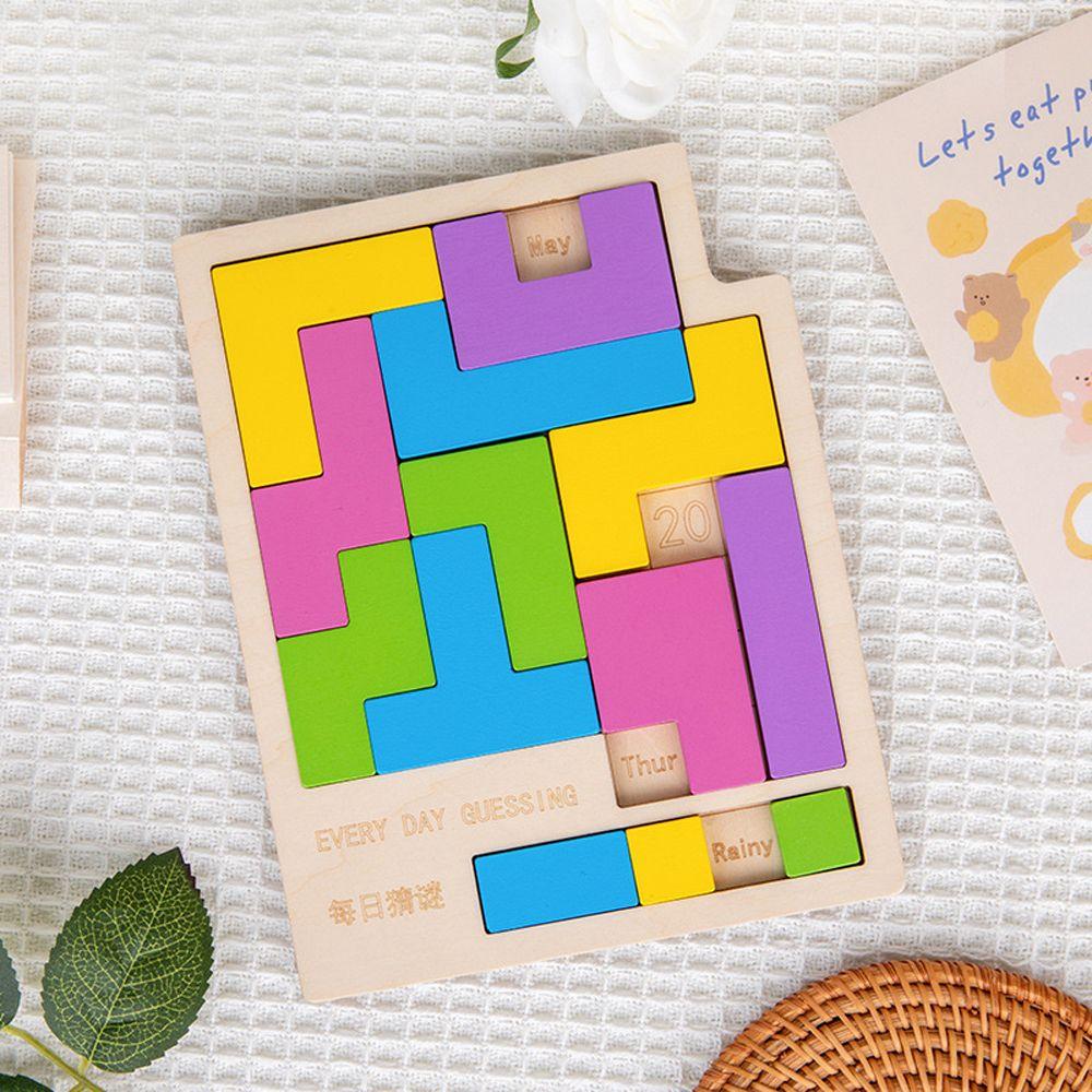 IQ Educational Jigsaw Kits Children Puzzle Toys Intelligence Jigsaw Games Wooden Calendar Puzzles