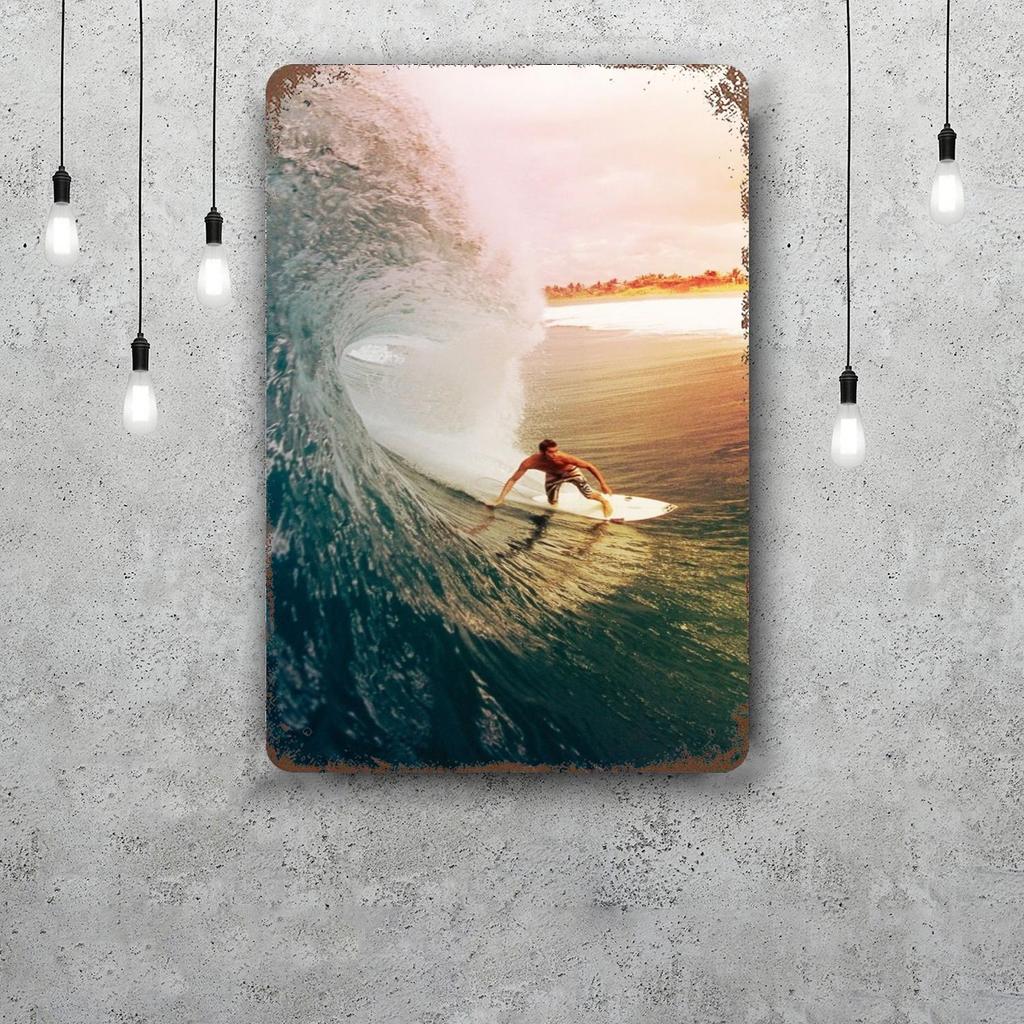 surf curse Vintage Metal Tin Signs Posters Decor Retro Metal Plaque Wall Art Decor for Garage Bar