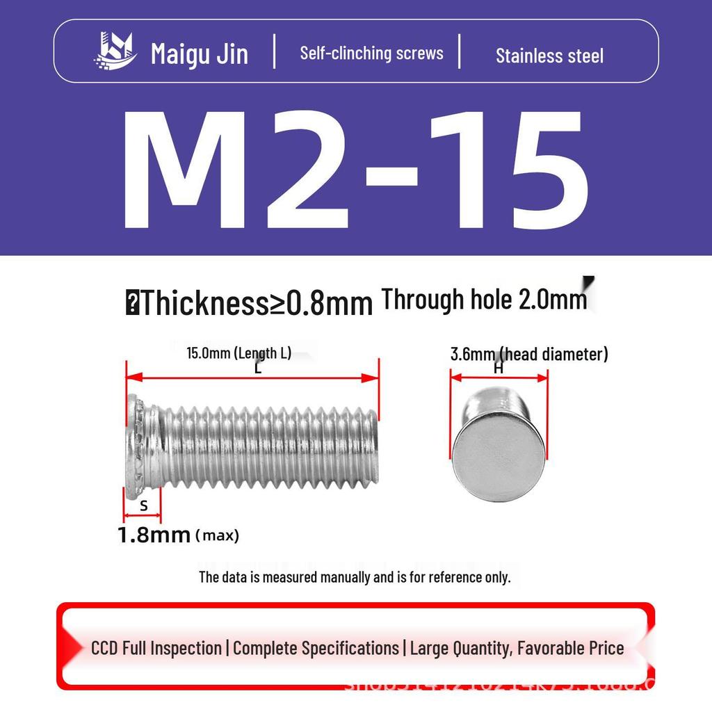304 Stainless Steel Pressure Plate Cylindrical Head Rivet Screw (FHS-M2 M2.5 M3 M4 M5 M6 M8 M10)