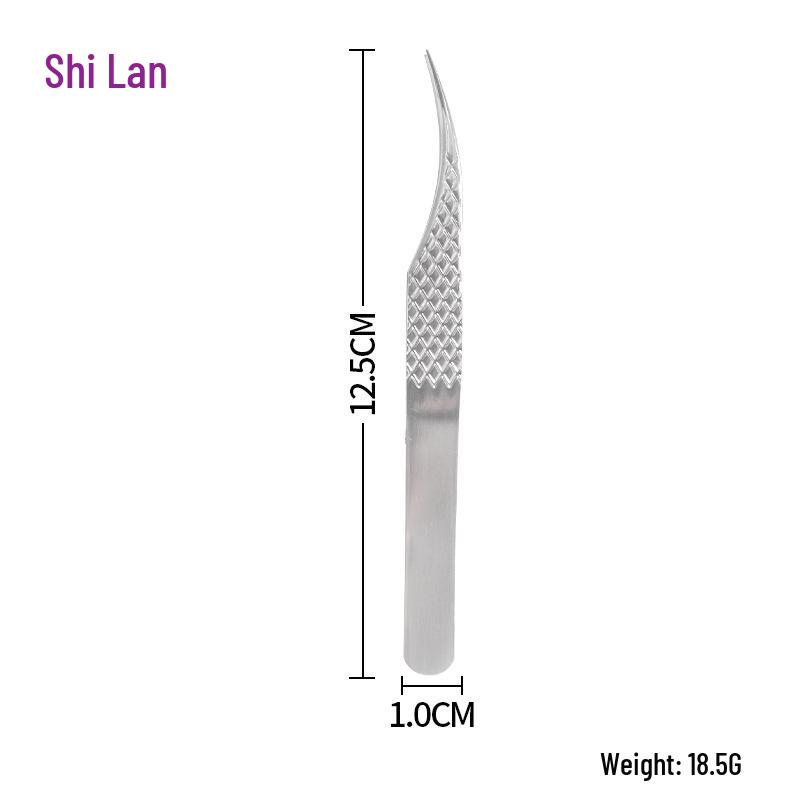 

Golden Feather Stainless Steel Precision Eyelash Tweezers for Extensions and False Lashes