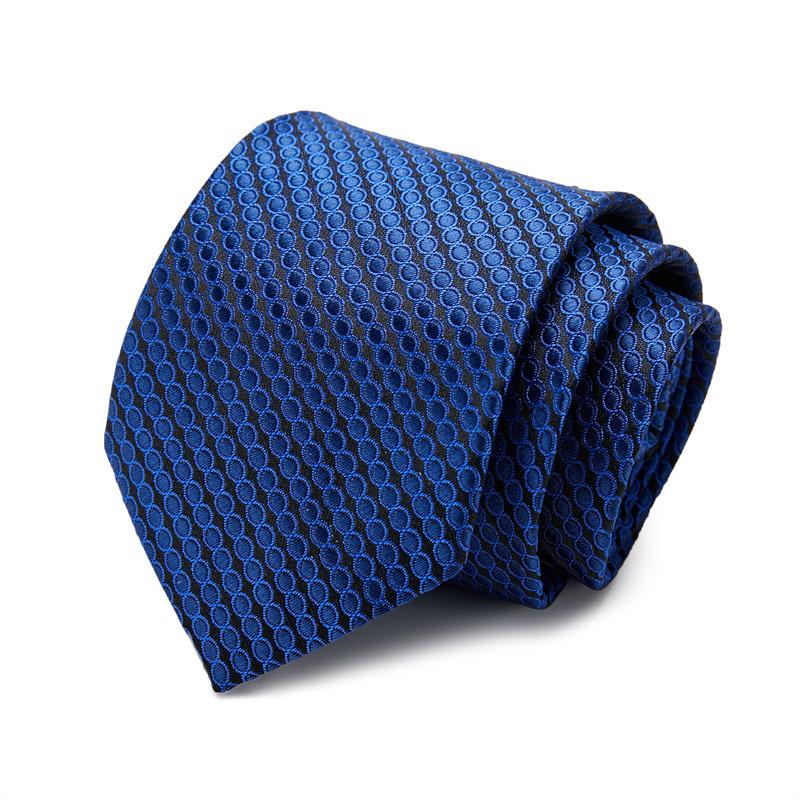 Men's 7.5cm Jacquard Polyester Striped Tie for Formal Business or Interviews