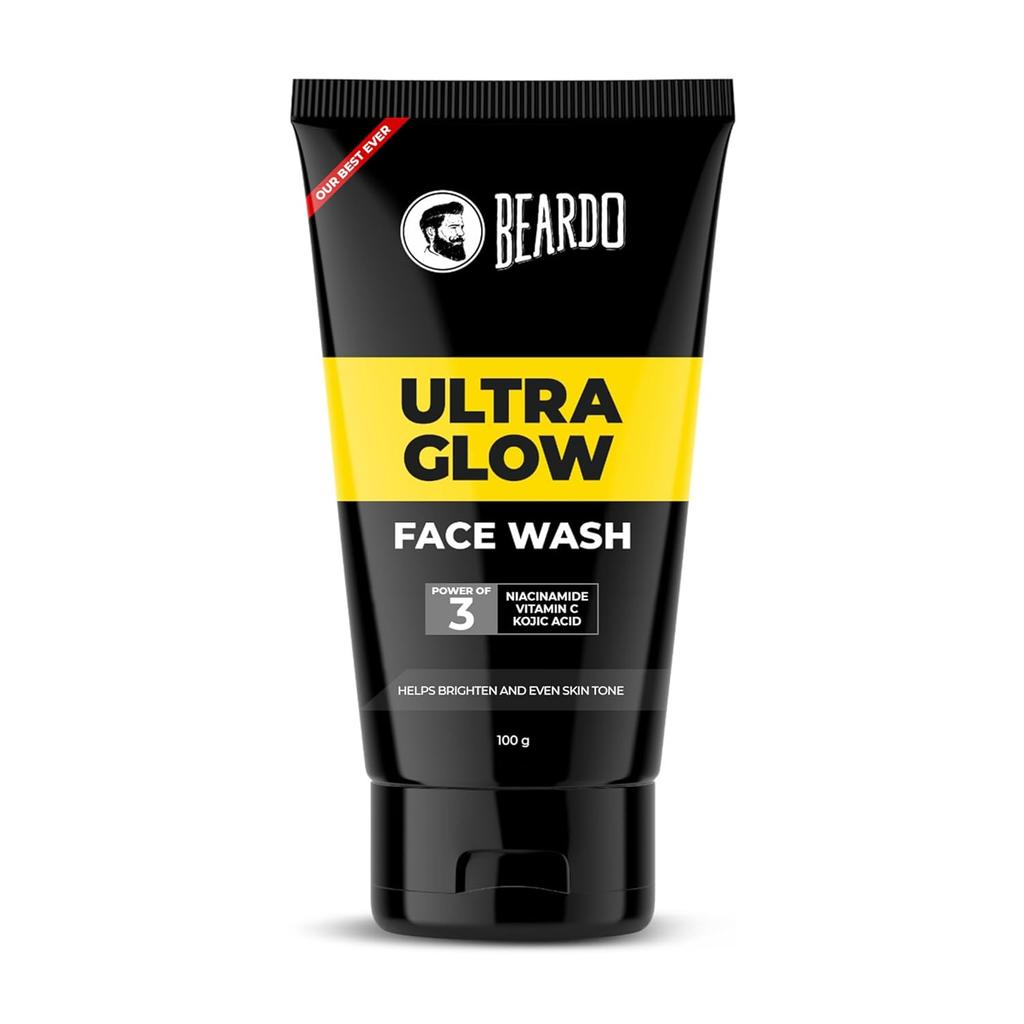 Beardo Ultraglow Face Wash for Men 100g Pack of 1 | Brightens, Hydrates & Evens Skin Tone for Men