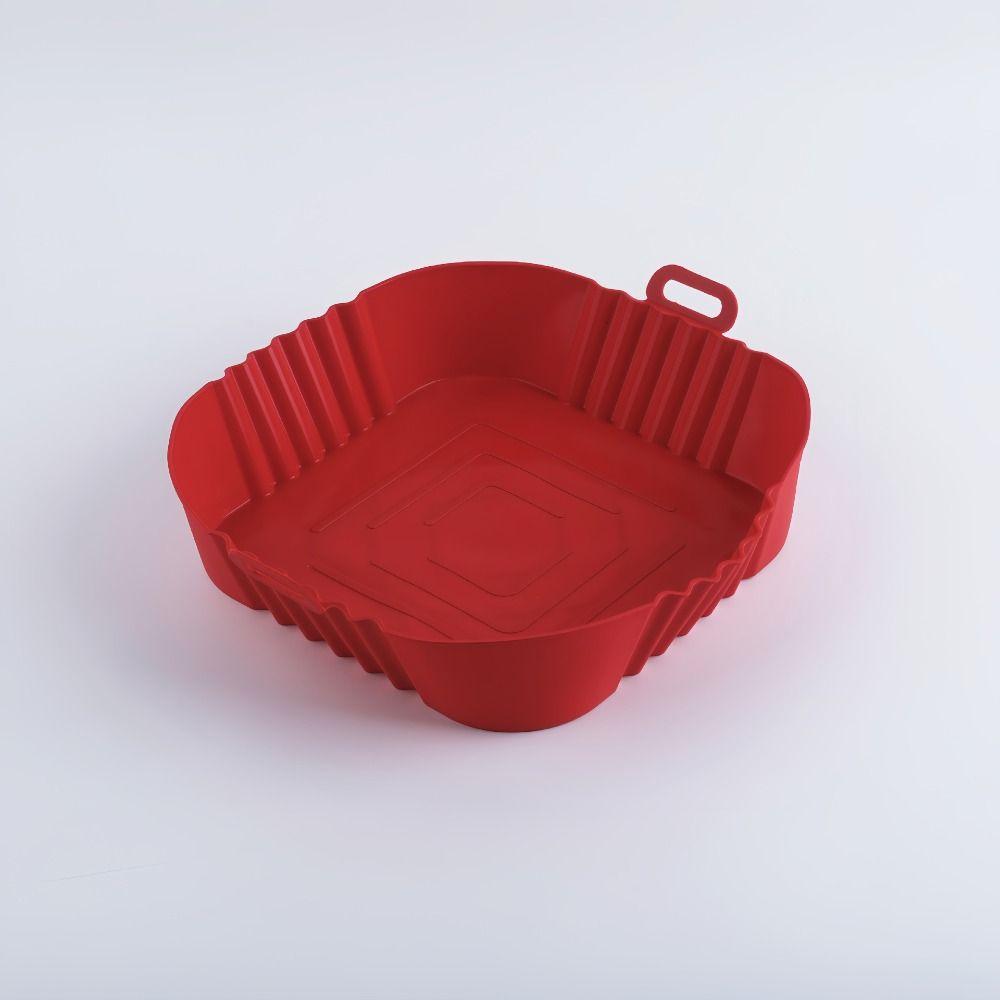 Reusable Silicone Air Fryer Liner Non-Stick 22cm Size Air Fryer Baking Tray Square Shape Air Fryer Basket Baking Accessory