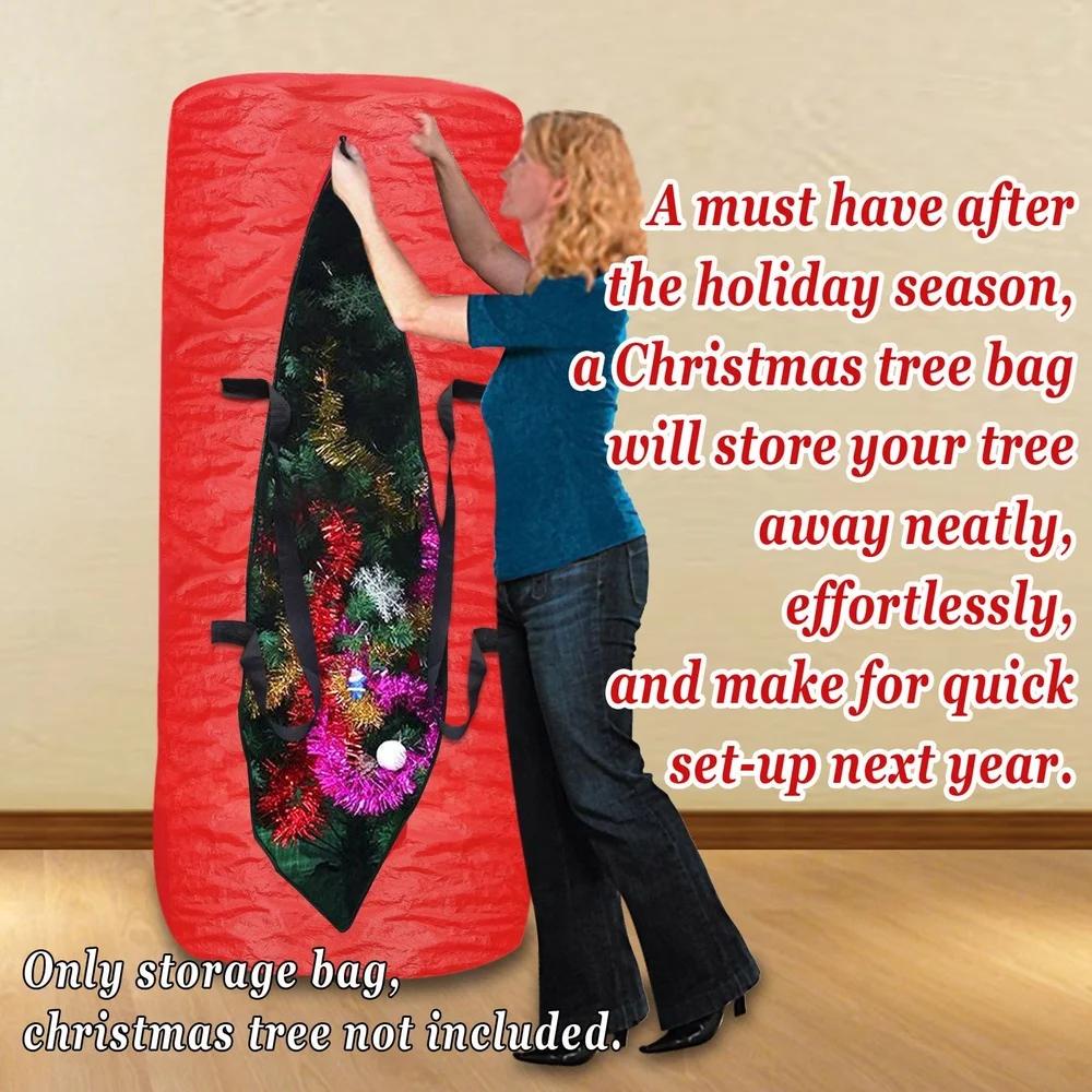 Large Christmas Tree Storage Bag Carry Handles Heavy Duty Zipper Holiday Cleanup Protects Artificial Trees 9ft Dust Moisture