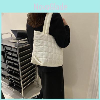 Chic Cotton Tote Bag For Women 2023 Spring Fashion Trendy Small Designer Shoulder Bag