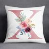 Floral Alphabet Pattern Decorative Pillowcase Square Pillowcase Home Office Decorative Cushion Cover